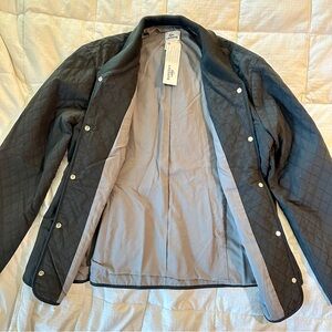 NWT Lacoste Women’s Diamond Quilted Charcoal Gray Jacket Size 10